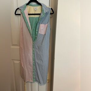J Crew Rainbow Shirt Dress. Size 10